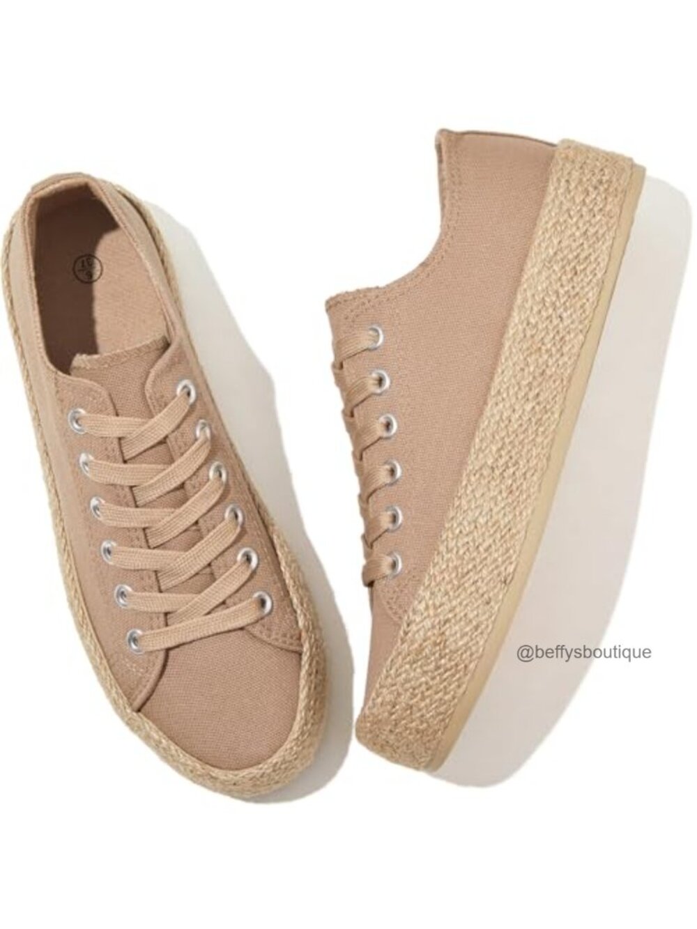 Platform Sneakers Lace-Up Canvas Tennis Shoes Comfortable Walking